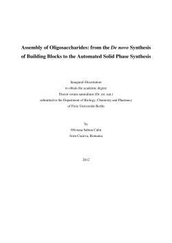 Assembly of Oligosaccharides: from the De novo - diss.fu