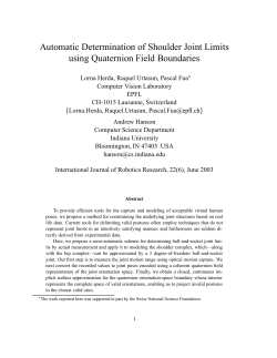 Automatic Determination of Shoulder Joint Limits using Quaternion