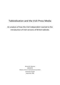 Tabloidization and the Irish Press Media