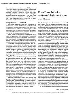 Ross Perot Bids for Anti-Establishment Vote