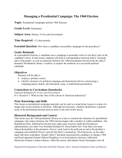 Managing a Presidential Campaign: The 1960 Election