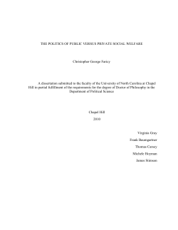 THE POLITICS OF PUBLIC VERSUS PRIVATE SOCIAL WELFARE