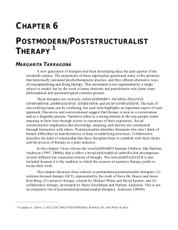 chapter 6 postmodern/poststructuralist therapy