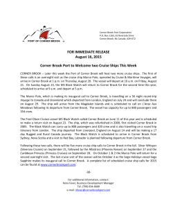 August Cruise Ship Visits - Corner Brook Port Corporation