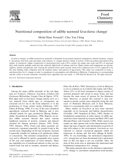 Nutritional composition of edible seaweed Gracilaria changgi