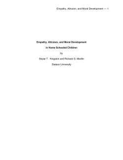 Empathy, Altruism, and Moral Development