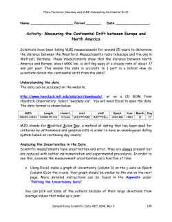 Activity: Measuring the Continental Drift between Europe and North