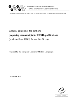 Guidelines for authors of ECML publications