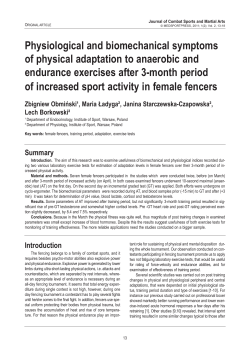 Physiological and biomechanical symptoms of physical adaptation