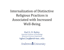 Internalization of Distinctive Religious Practices is Associated with