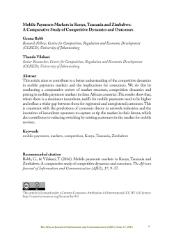 Mobile Payments Markets in Kenya, Tanzania and