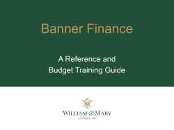Banner Finance - College of William and Mary
