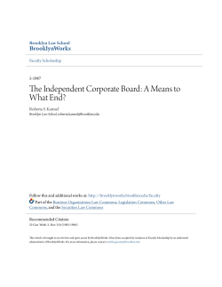 The Independent Corporate Board: A Means to