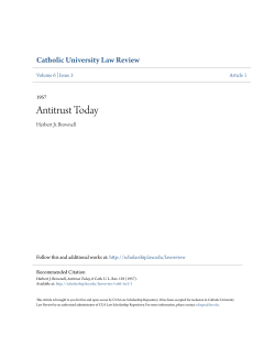 Antitrust Today - CUA Law Scholarship Repository