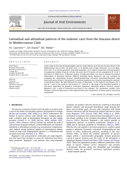 Latitudinal and altitudinal patterns of the endemic cacti from the