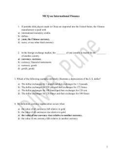 MCQ on International Finance