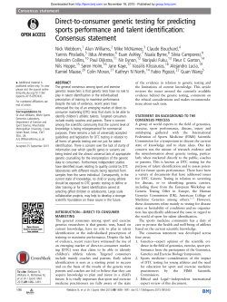 Direct-to-consumer genetic testing for predicting sports