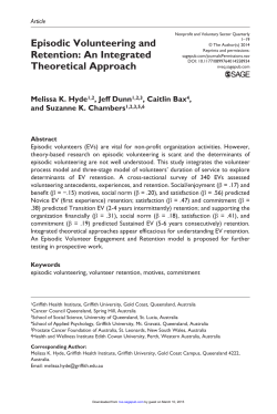 Episodic Volunteering and Retention