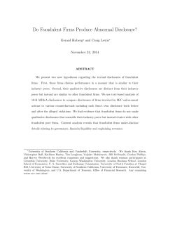 Do Fraudulent Firms Produce Abnormal Disclosure?