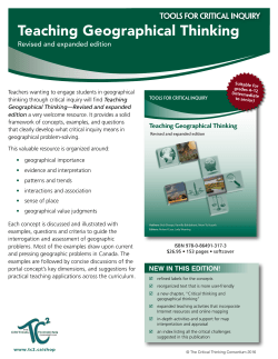 Teaching Geographical Thinking - The Critical Thinking Consortium