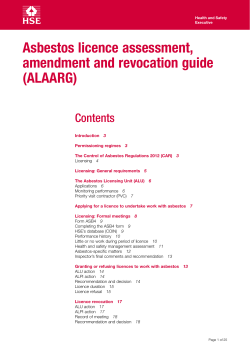 Asbestos licence assessment, amendment and revocation