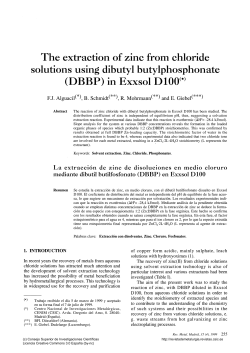 The extraction of zinc from chloride solutions using dibutyl