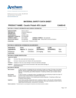Caustic Potash Liquid 45% MSDS
