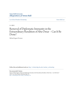 Removal of Diplomatic Immunity in the Extraordinary Rendition of