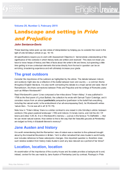 Teaching notes: Landscape and setting
