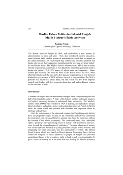 Muslim Urban Politics in Colonial Punjab: Majlis-i