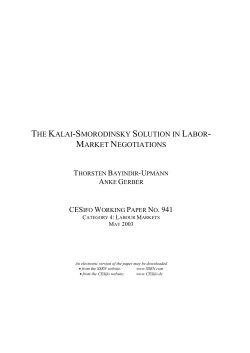 the kalai-smorodinsky solution in labor