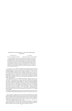 POSITIONAL NEUTRALIZATION: A CASE STUDY FROM CHILD