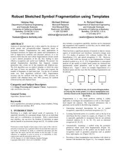 Robust Sketched Symbol Fragmentation using Templates