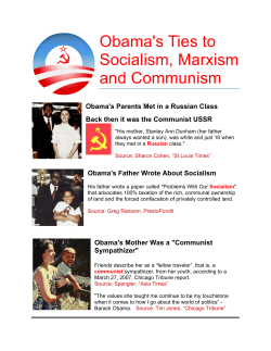Obama`s Ties to Socialism, Marxism and Communism