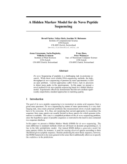 A Hidden Markov Model for de Novo Peptide Sequencing