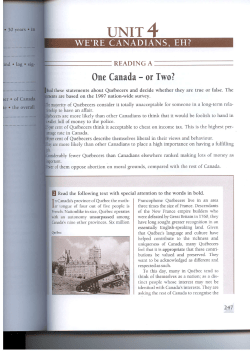 One Canada - or Two?