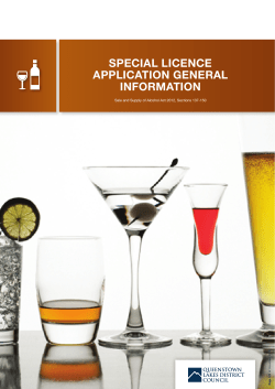 Special Licence Application
