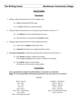 Apostrophe - Washtenaw Community College