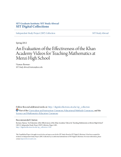 An Evaluation of the Effectiveness of the Khan Academy Videos for