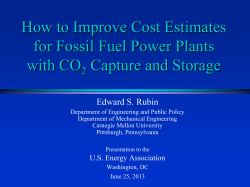 How to Improve Cost Estimates for Fossil Fuel Power Plants with CO