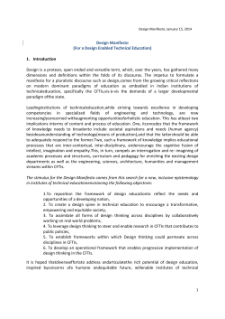 Design Manifesto - Department of Design