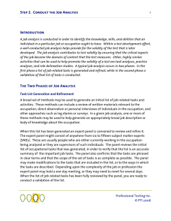 Step 2. Conduct the Job Analysis Introduction The Two Phases of