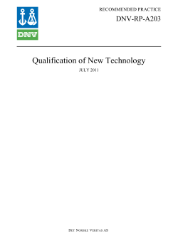 DNV-RP-A203: Qualification of New Technology