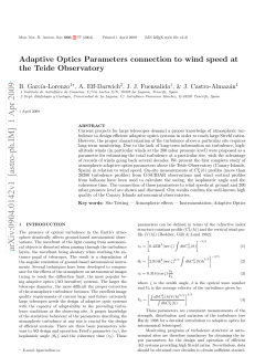 Adaptive Optics Parameters connection to wind speed at the Teide
