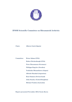 IFSSH Scientific Committee on Rheumatoid Arthritis