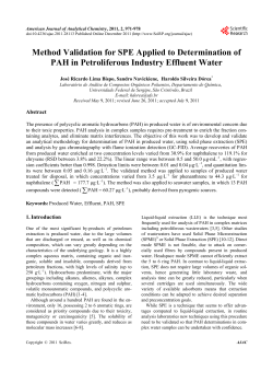Method Validation for SPE Applied to Determination of PAH in