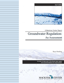 Groundwater Regulation: