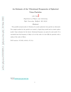 An Estimate of the Vibrational Frequencies of Spherical Virus Particles