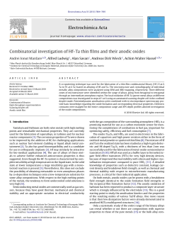 Electrochimica Acta Combinatorial investigation of Hf&ndash;Ta thin