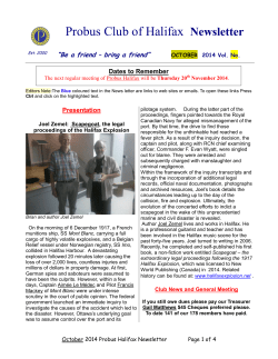 Probus Club of Halifax Newsletter